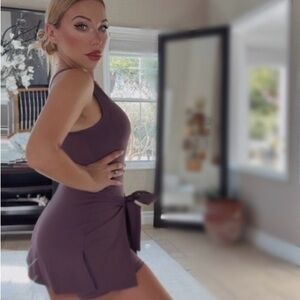 Halara tennis Purple Sleeveless Dress with build in shorts